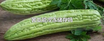 ​苦瓜能不能冷藏 苦瓜能冷藏吗能冷藏就是保鲜保存吗